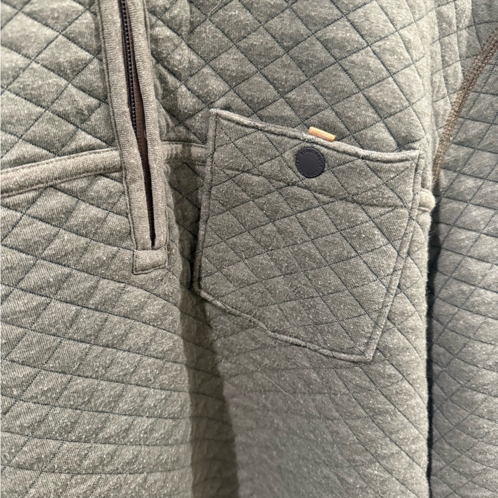 Eddie Bauer Forest Green Quilted Pullover - Picture 2 of 5